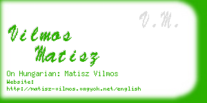 vilmos matisz business card